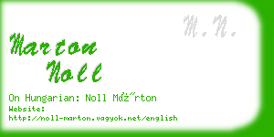 marton noll business card